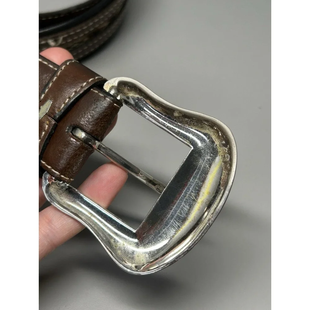 Nocona Belt Co. Western Leather Cowboy Belt Silver Buckle Men's Size 40